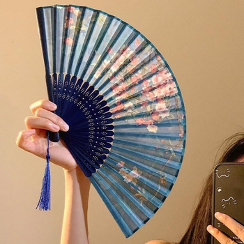 Rankinis bambukinis ventiliatorius senovinio kinų stiliaus, spauda ir dažymas, kinų stilius, prekės numeris 742621899994