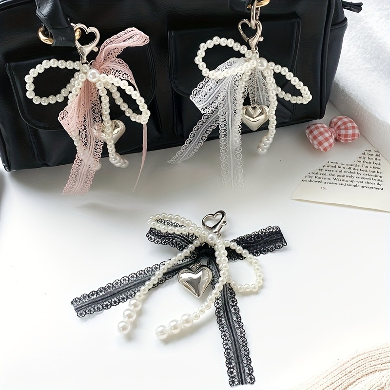 Pitsist lips telefoni kaelakee – käsitöö, helmestest ja pärlitest, südamekujuline võtmehoidja