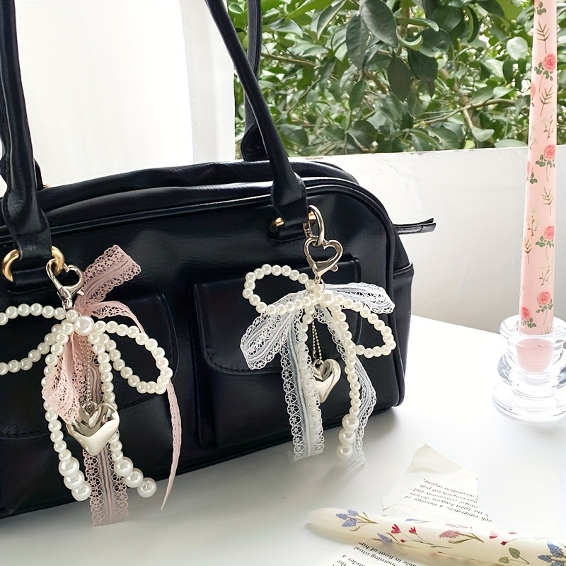 Pitsist lips telefoni kaelakee – käsitöö, helmestest ja pärlitest, südamekujuline võtmehoidja