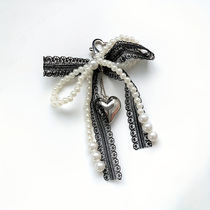 Pitsist lips telefoni kaelakee – käsitöö, helmestest ja pärlitest, südamekujuline võtmehoidja