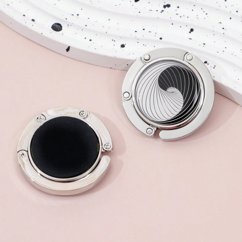 Portatyvinė sulankstoma maišų kabykla prie stalo krašto — cinko lydinys, vienas kabliukas, šiuolaikinis minimalistinis dizainas, prekės kodas Zh-036, 1 vnt