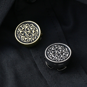 Vyriniai apykaklių manžetės iš lydinio, geometrinės formos, elektroplakavimo paviršius, kristalai