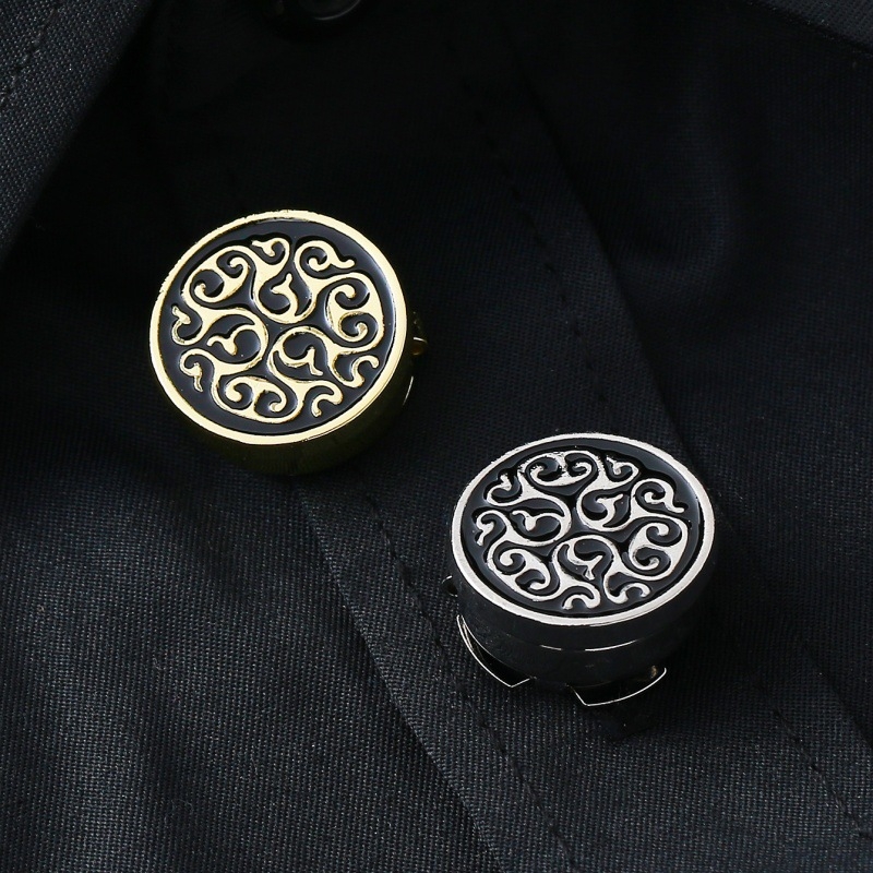 Vyriniai apykaklių manžetės iš lydinio, geometrinės formos, elektroplakavimo paviršius, kristalai