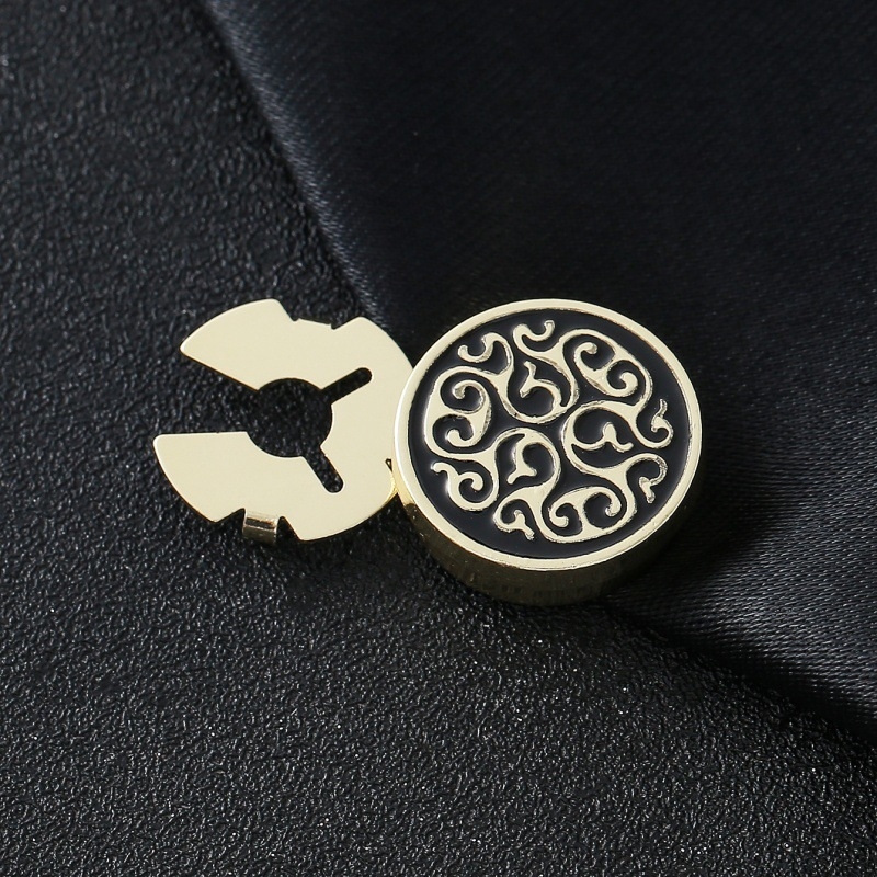 Vyriniai apykaklių manžetės iš lydinio, geometrinės formos, elektroplakavimo paviršius, kristalai