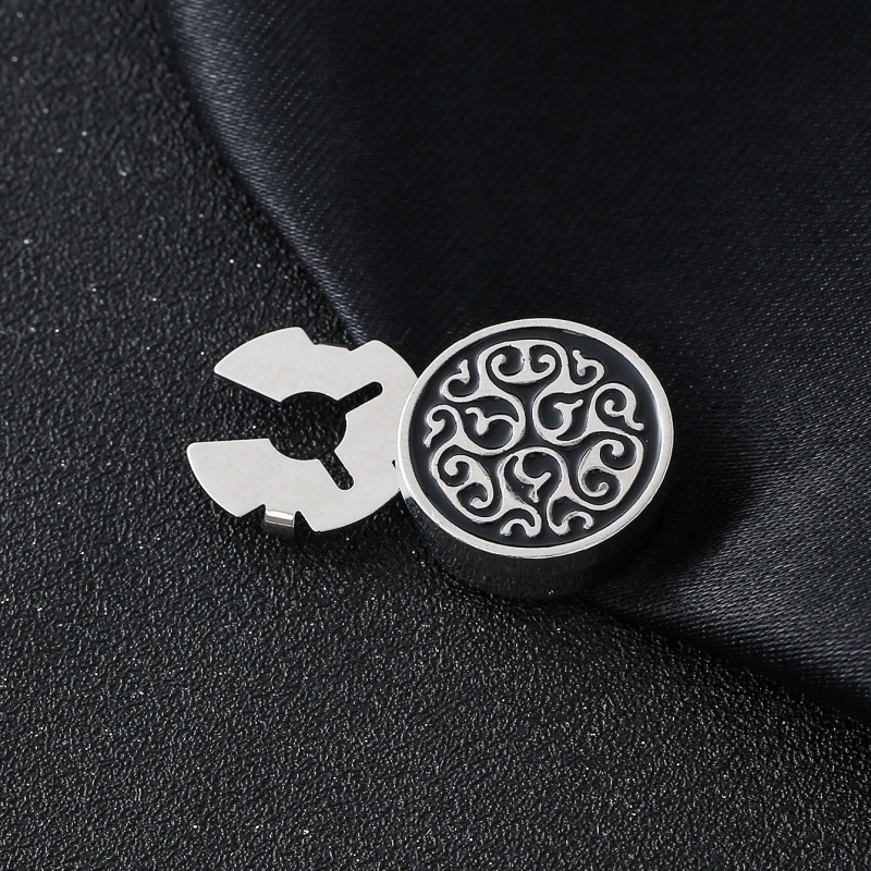 Vyriniai apykaklių manžetės iš lydinio, geometrinės formos, elektroplakavimo paviršius, kristalai