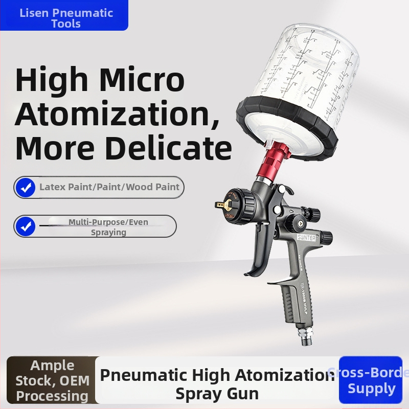 HVLP automobilių dažymo purkštovas, 1,3 mm antgalis, didelė atomizacija, modelis 1500B, pneumatinis
