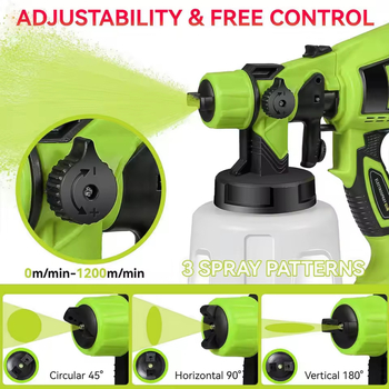 Elektrinis purškimo pistoletas, nešiojamas, aukšto slėgio, integruotas dizainas, didelė galia latekso dažams; svoris 1,3 kg, talpa 1000