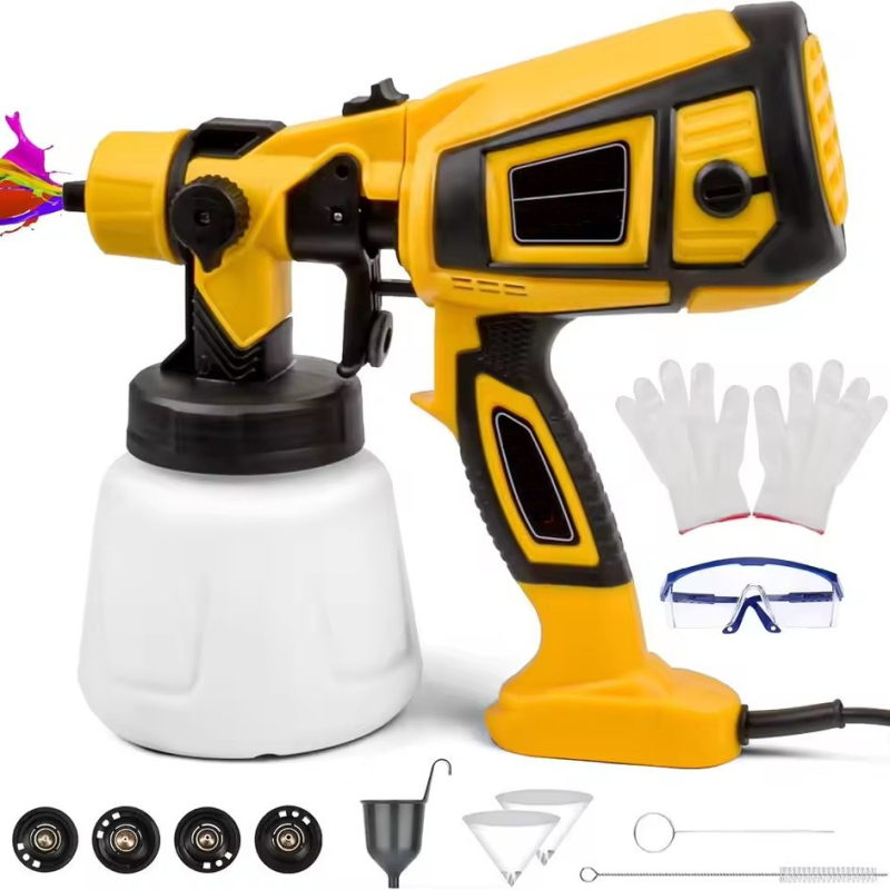 Pistol electric de pulverizare portabil, presiune înaltă, design integrat, putere mare pentru vopsea latex; greutate 1,3 kg, capacitate 1000