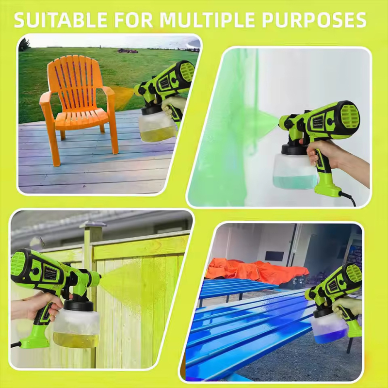 Elektrinis purškimo pistoletas, nešiojamas, aukšto slėgio, integruotas dizainas, didelė galia latekso dažams; svoris 1,3 kg, talpa 1000