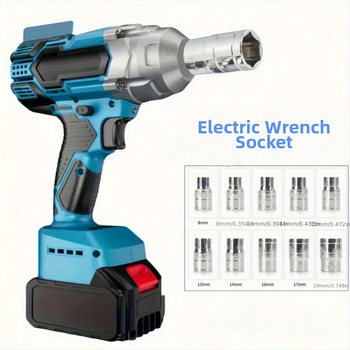 Bevielis smūginis veržliarakčių rinkinys, 1/2 colio pavara, metrinis įrankių rinkinys, 10 dalių