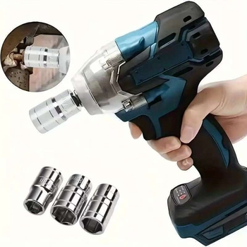 Set cu impact fără fir, prindere de 1/2 inch, Set metric de capete de soc, 10 piese