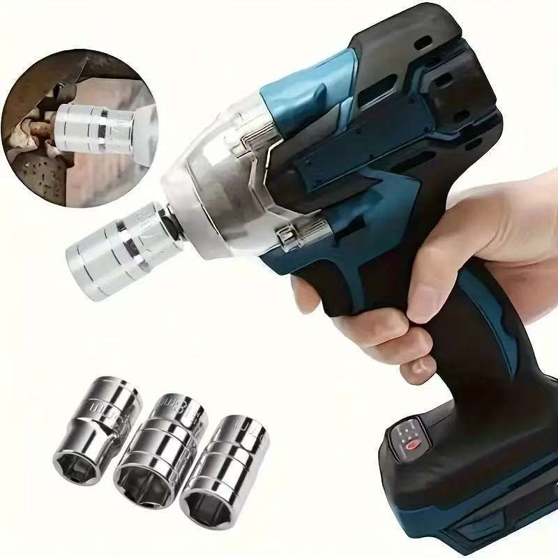 Set cu impact fără fir, prindere de 1/2 inch, Set metric de capete de soc, 10 piese