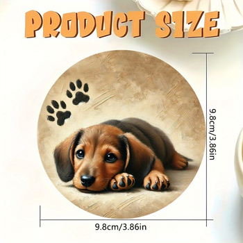 Mediniai padėkliukai po puodelius, 6 vnt., su šuniuko ir paukščių motyvais, modernus minimalistinis stilius