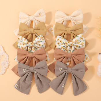 Vaikų plaukų segtukas su spausdinta kasėle, audinio medžiaga, rankų darbo