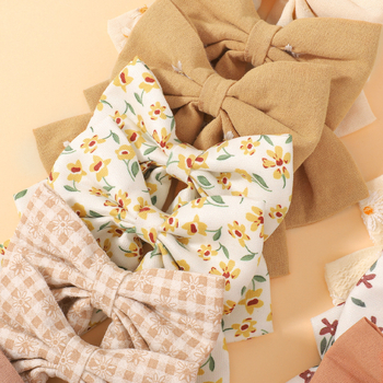 Vaikų plaukų segtukas su spausdinta kasėle, audinio medžiaga, rankų darbo