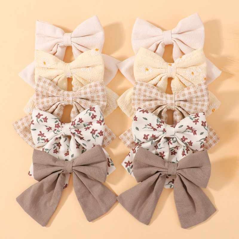 Vaikų plaukų segtukas su spausdinta kasėle, audinio medžiaga, rankų darbo