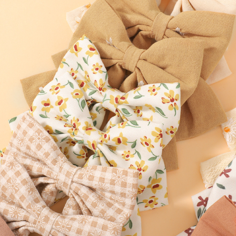 Vaikų plaukų segtukas su spausdinta kasėle, audinio medžiaga, rankų darbo