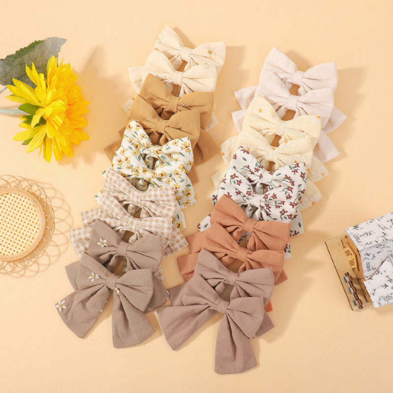 Vaikų plaukų segtukas su spausdinta kasėle, audinio medžiaga, rankų darbo