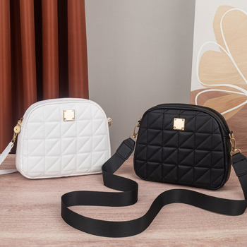 PU crossbody krepšys, horizontalis kvadratinė forma, užtrauktukas, vidinės kišenės telefonui ir dokumentams, vienas dirželis, gaivus ir saldus stilius, 2025 pavasaris