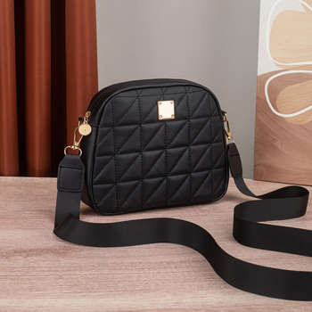 PU crossbody krepšys, horizontalis kvadratinė forma, užtrauktukas, vidinės kišenės telefonui ir dokumentams, vienas dirželis, gaivus ir saldus stilius, 2025 pavasaris