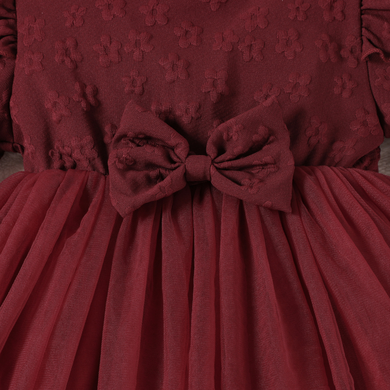 Dječja pletena haljina s dugim rukavima i princes krojem; glavna tkanina 100% poliester; podstava 100% poliester; pogodna za uzrast 1–3 godine