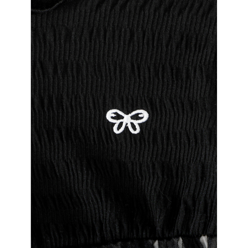 Rochie prințesă cu mâneci lungi din plasă pentru bebeluși și copii, imprimeu cu fundiță, 71% poliester cu căptușeală din spandex 29%, țesătură ignifugă, croială în A