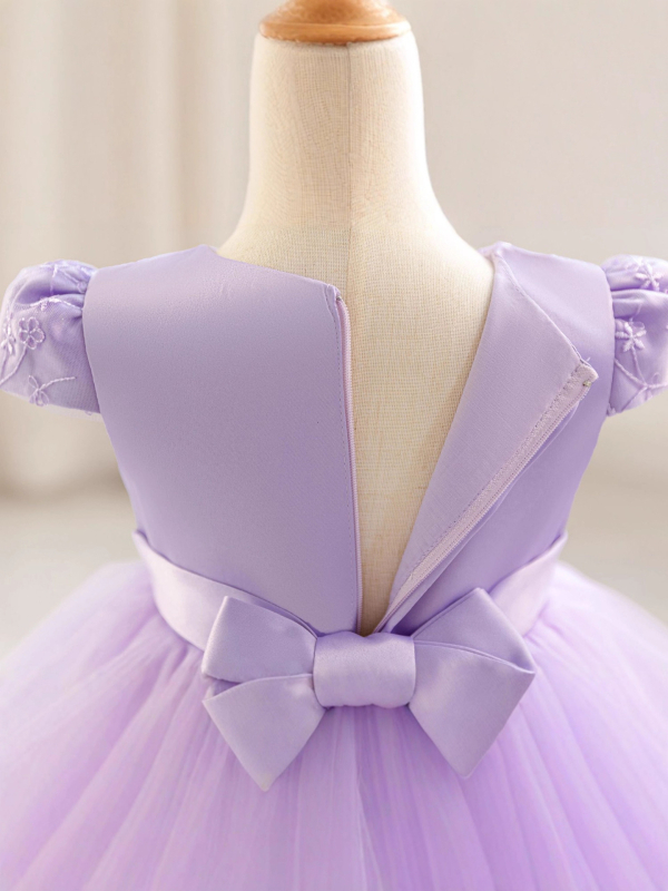 Otinluo Vaikiška suknelė – princės stiliaus tutu su 3D gėlėmis, poliesteris su medvilnine įdėja, vakarinė suknelė visoms metų laikams