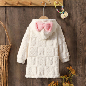 Tüdrukutele talvine kapuutsiga fleece komplekt – pullover pikkade kätega, polüestri vooder, armas stiil, 1–3-aastastele