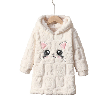 Tüdrukutele talvine kapuutsiga fleece komplekt – pullover pikkade kätega, polüestri vooder, armas stiil, 1–3-aastastele