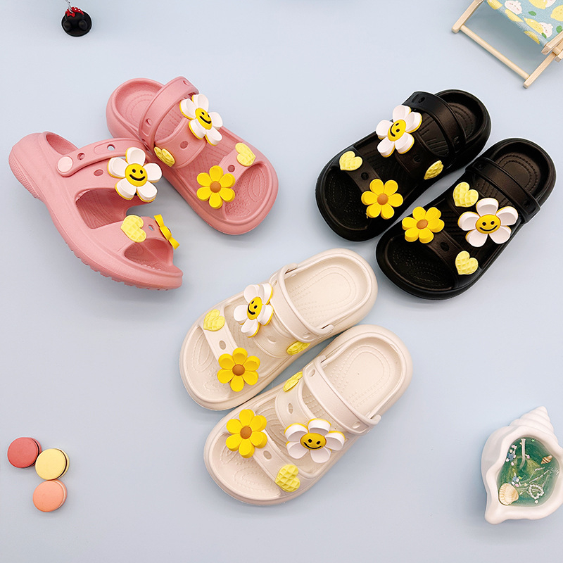 Baixintong Vaikiškos sandalų su animaciniu saulėgrąža – EVA viršus ir padas, dvigubas dirželis, 7–16 metų, 2025 m. pavasaris