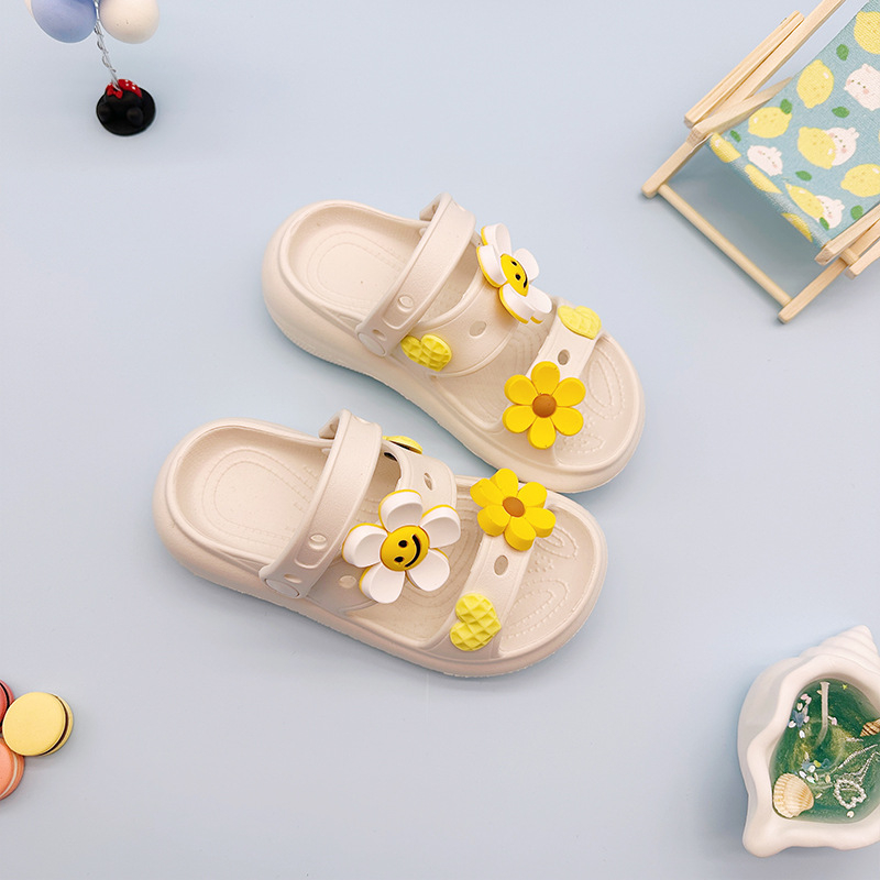 Baixintong Vaikiškos sandalų su animaciniu saulėgrąža – EVA viršus ir padas, dvigubas dirželis, 7–16 metų, 2025 m. pavasaris