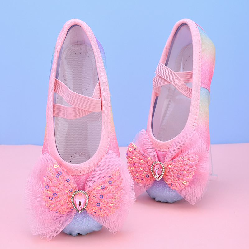 Vaikų baleto bateliai mergaitėms — lengvi šokio bateliai su sintetinės odos viršutine dalimi ir kompozito padu