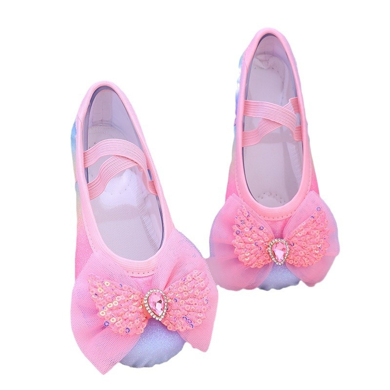 Vaikų baleto bateliai mergaitėms — lengvi šokio bateliai su sintetinės odos viršutine dalimi ir kompozito padu