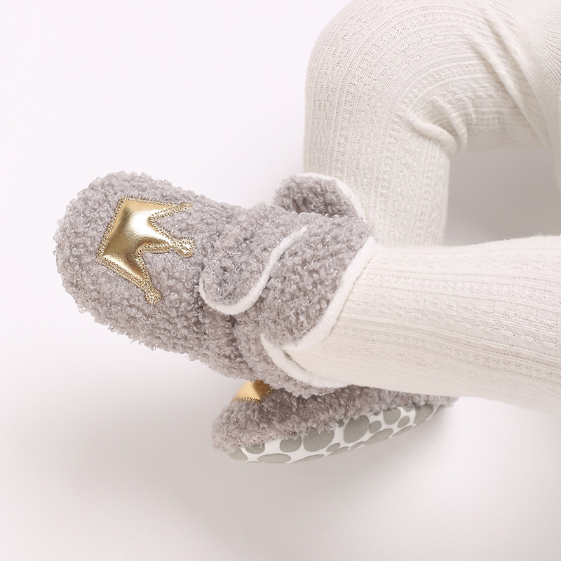 Kūdikių bateliai žiemai su flisiu viduje, neslidžiu padu, aukštu viršumi, Velcro užsegimas (12–36 mėn.)