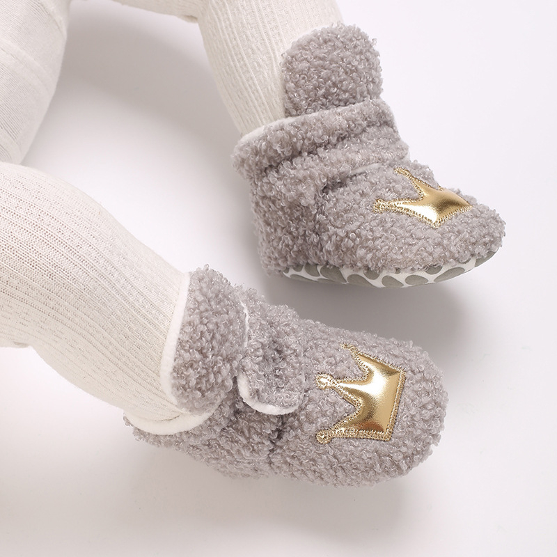 Kūdikių bateliai žiemai su flisiu viduje, neslidžiu padu, aukštu viršumi, Velcro užsegimas (12–36 mėn.)