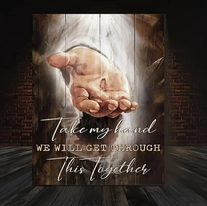 Drobė sienos meno kūrinys su peizažo ir augalų motyvais, rėmas iš kieto medžio, vienas panelis