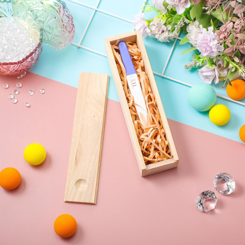 Дървена кутия за подаръци с издърпващ се отдел за съхранение – естествено дърво, модел 10 мм, възможност за печат на лого, опаковка кутия