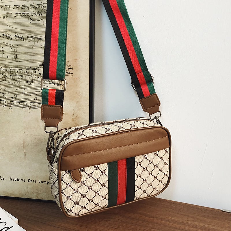 Vyriska pečių rankinė, Korėjietiško stiliaus, kasdieniam naudojimui (PU medžiaga, poliesterio pamušalas, dryžių raštas, suderinama su 14 colių nešiojamuoju, vasara 2025)