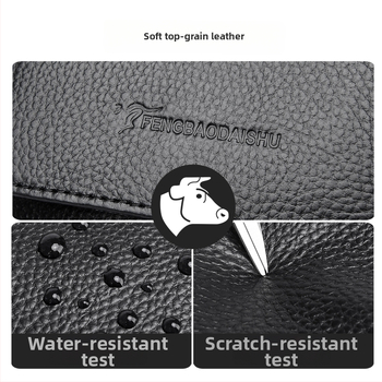 Vyrų odinė pečių rankinė verslo kelionėms — pirmojo sluoksnio karvės odos, atspari dėvėjimui, poliesterio pamušalas