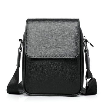 Vyrų odinė pečių rankinė verslo kelionėms — pirmojo sluoksnio karvės odos, atspari dėvėjimui, poliesterio pamušalas