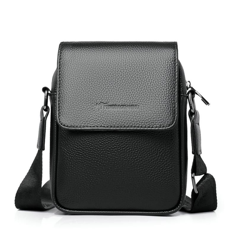 Vyrų odinė pečių rankinė verslo kelionėms — pirmojo sluoksnio karvės odos, atspari dėvėjimui, poliesterio pamušalas