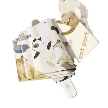 Trijų dalių sulankstomas skėtis suaugusiems, UPF 50+ UV apsauga, Impact Cloth audinys, vinilo danga, sulankstomas