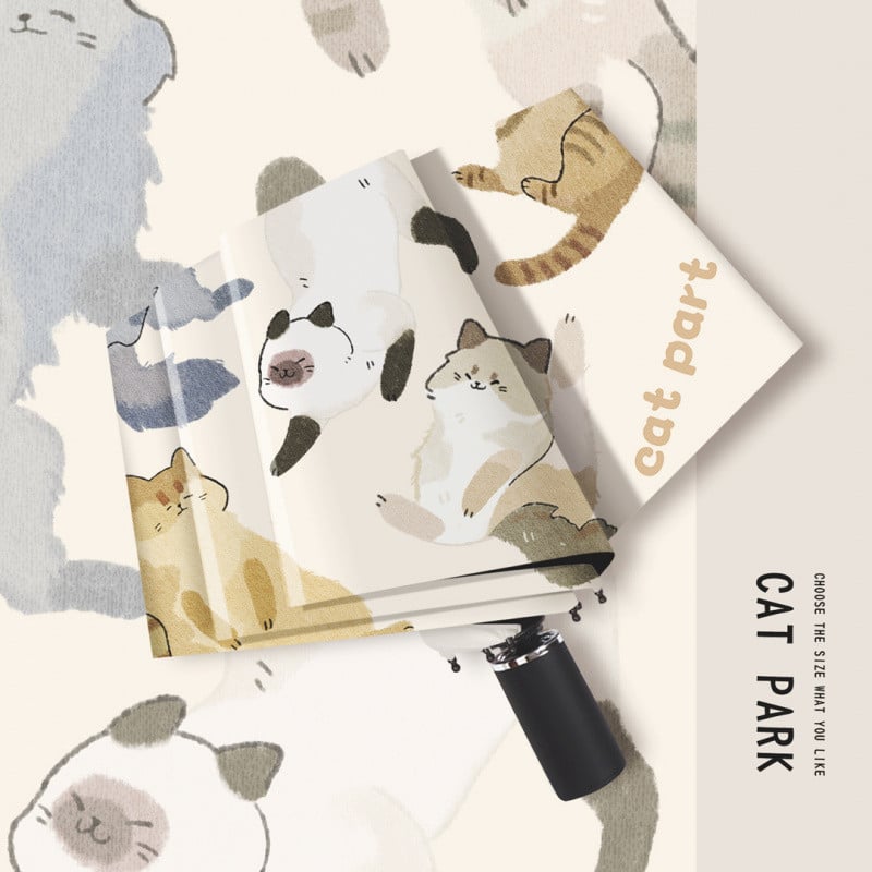 Trijų dalių sulankstomas skėtis suaugusiems, UPF 50+ UV apsauga, Impact Cloth audinys, vinilo danga, sulankstomas