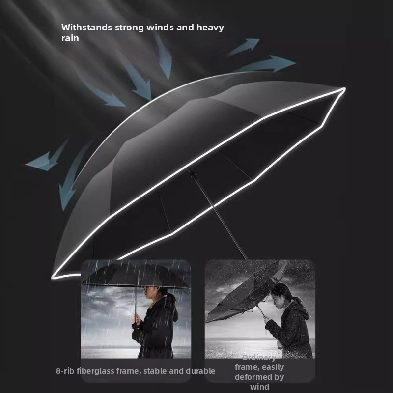 Ilgako rankenos skėtis, pusautomatinis atidarymas, lankos iš lydinio, poliesterio audinys su vinilo danga, UPF daugiau nei 50