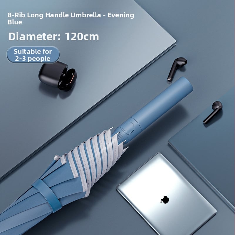 Ilgako rankenos skėtis, pusautomatinis atidarymas, lankos iš lydinio, poliesterio audinys su vinilo danga, UPF daugiau nei 50