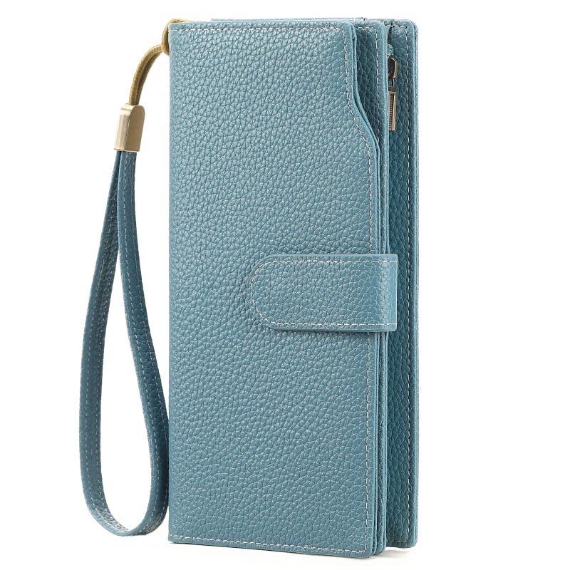 Moterų ilga piniginė-klatas su dideliu talpa ir daug kortelių skyrių (Medžiaga: Super pluoštas; Raštas: Vieno tono; Įdaila: Poliesteris; Kortelių skyriai: Daug; Talpa: Didelė)