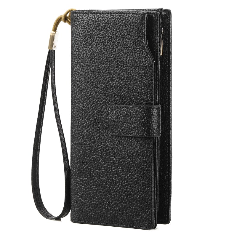 Moterų ilga piniginė-klatas su dideliu talpa ir daug kortelių skyrių (Medžiaga: Super pluoštas; Raštas: Vieno tono; Įdaila: Poliesteris; Kortelių skyriai: Daug; Talpa: Didelė)