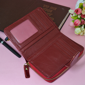 Moteriška odinė piniginė iš pirmo sluoksnio karvės odos, vidinis pamušalas iš karvės odos, verslo elitinis stilius, atspari vandeniui ir antibakterinė