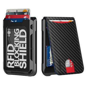 RFID кожен портфейл за карти – унисекс, пролет 2024, ултралек, устойчив на износване, защита от измами, автоматично изскачане на карти