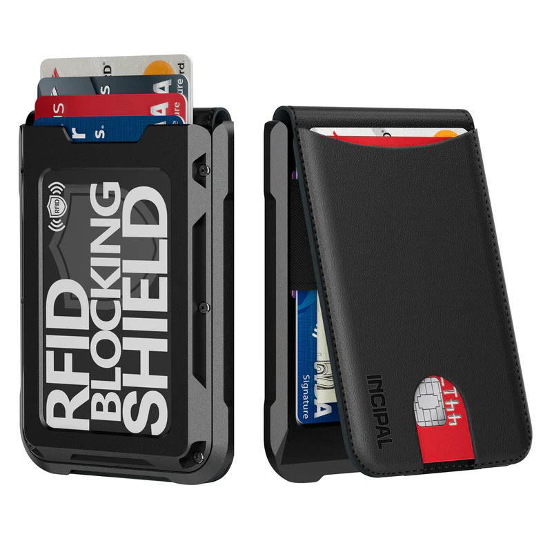 RFID кожен портфейл за карти – унисекс, пролет 2024, ултралек, устойчив на износване, защита от измами, автоматично изскачане на карти